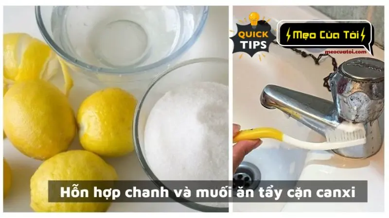 Mẹo tẩy cặn canxi trên kính bằng chanh và muối