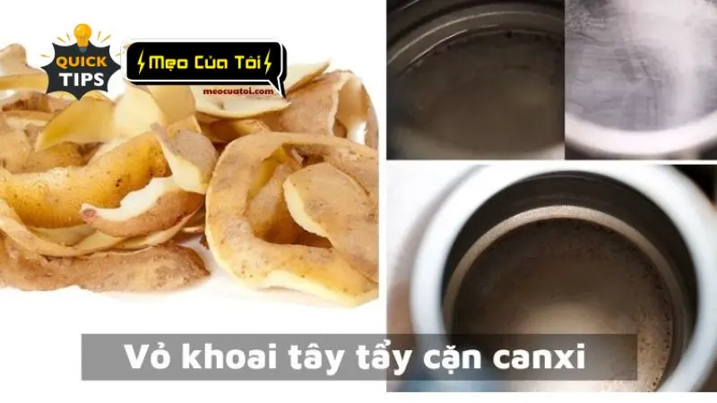 Mẹo tẩy cặn canxi trên kính bằng vỏ khoai tây, khoai sọ