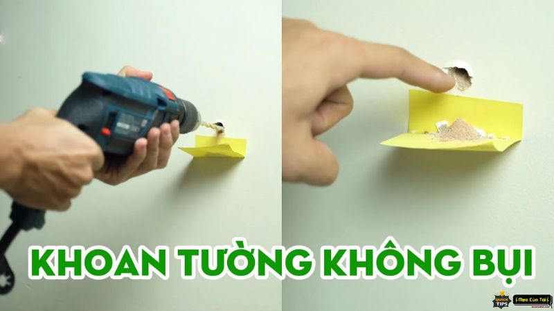 mẹo khoan tường không bị bụi